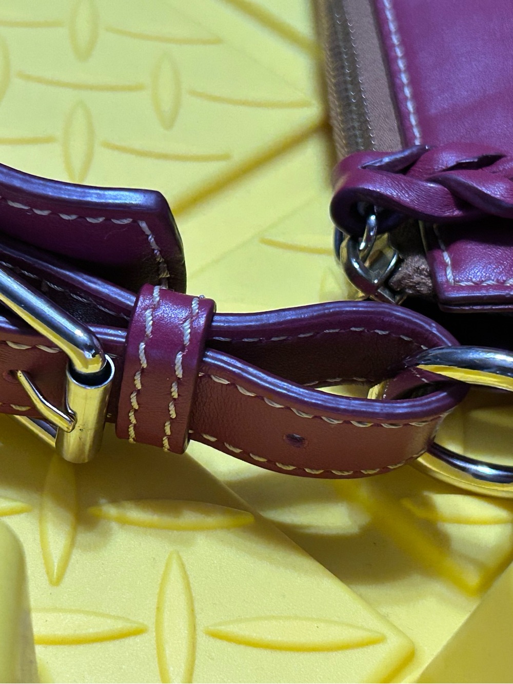 Dooney & Bourke Burgundy Leather Shoulder Bag - Picture 4 of 14